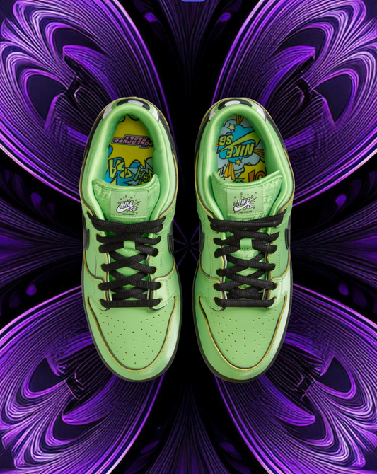Powerpuff girls X Nike sb dunks (buttercup)