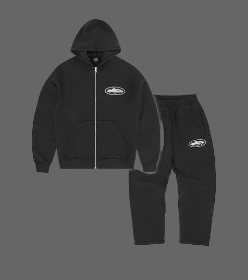 Corteiz superior royal tracksuit - black