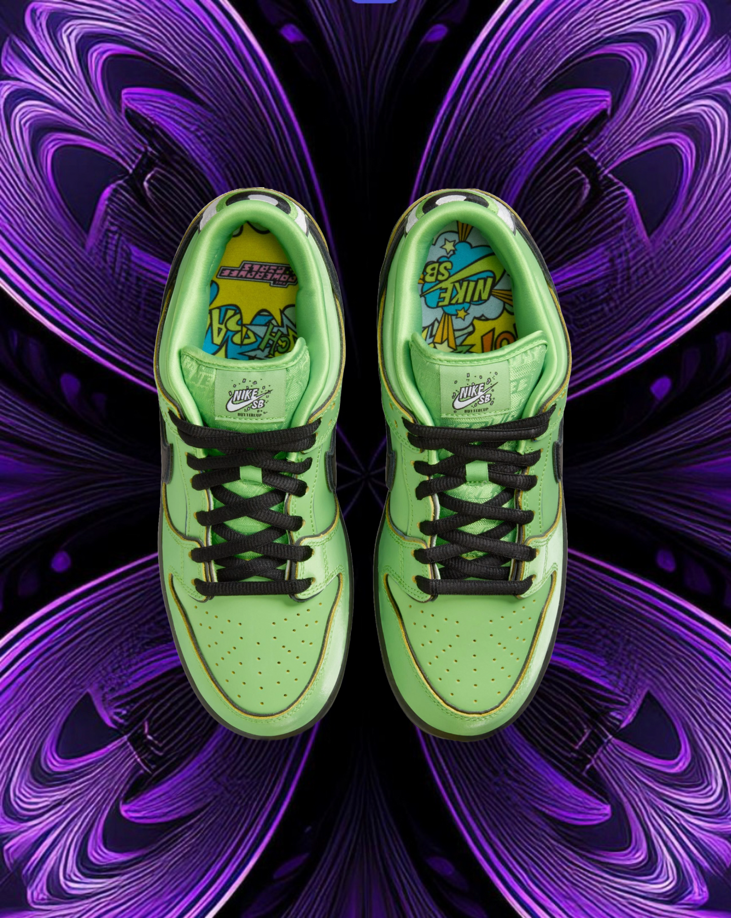 Powerpuff girls X Nike sb dunks (buttercup)