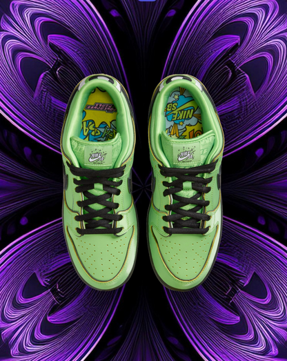 Powerpuff girls X Nike sb dunks (buttercup)